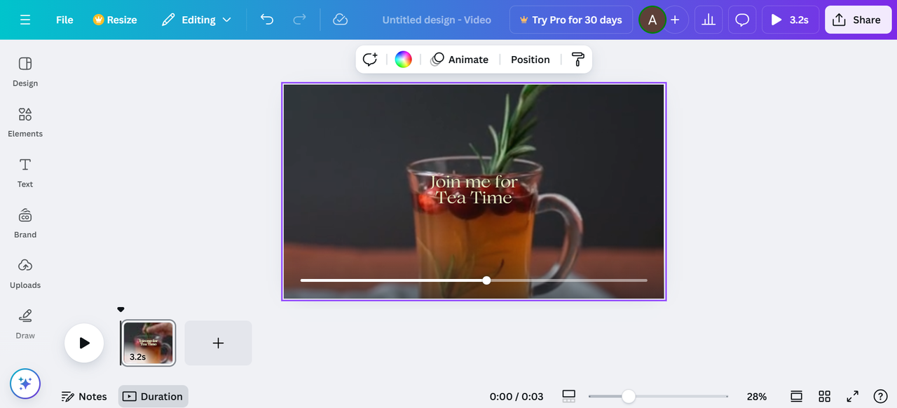 Interface of Canva - a well-known video editor like InShot