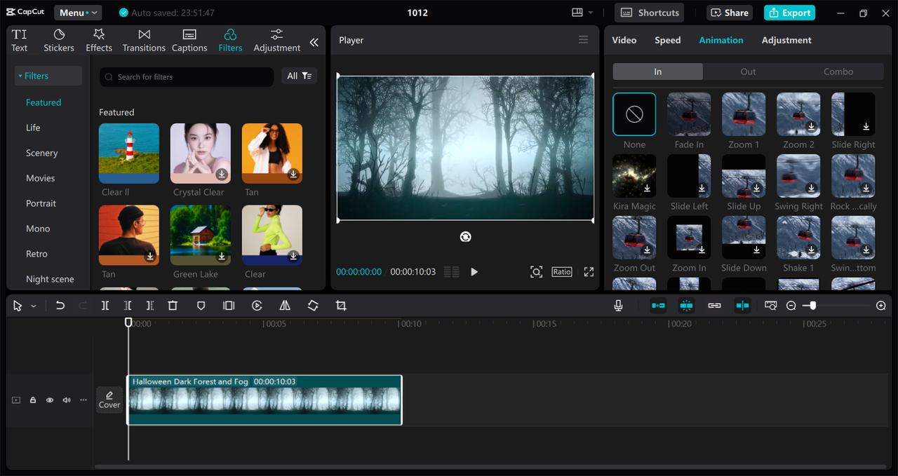 Interface of the CapCut desktop video editor - the perfect way to make engaging YouTube videos