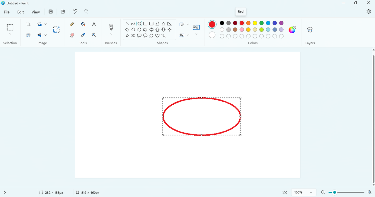 Paint's editing interface