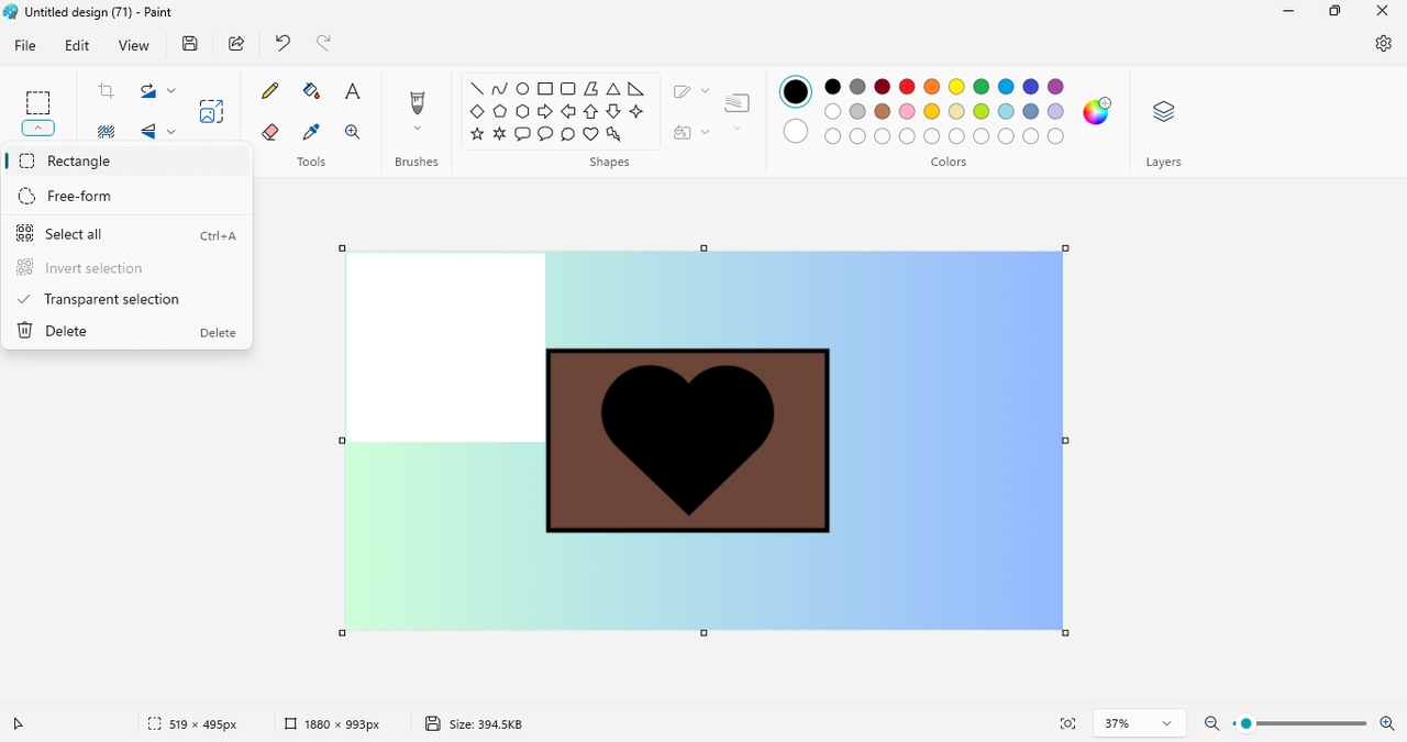 create a transparent background on Paint