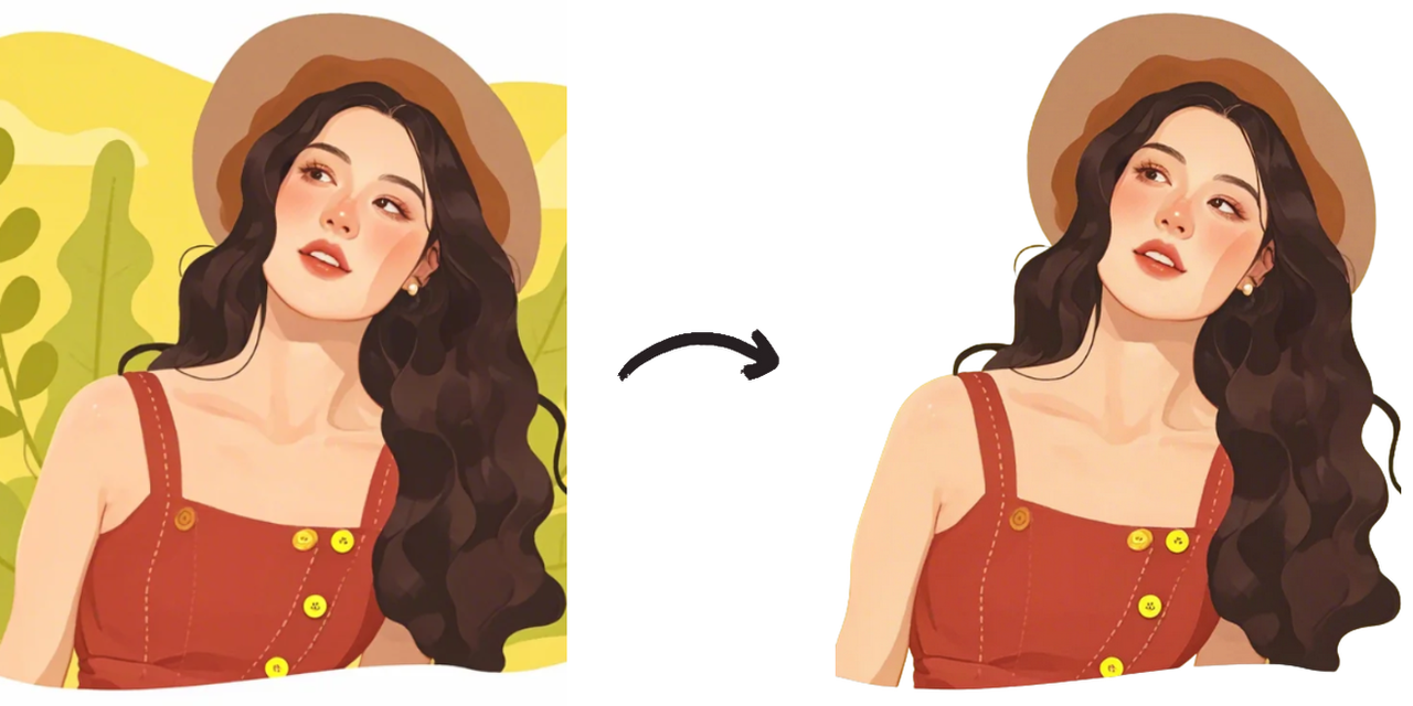 removing background of flat illustration