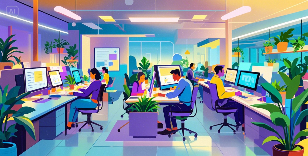 office flat 2D illustration