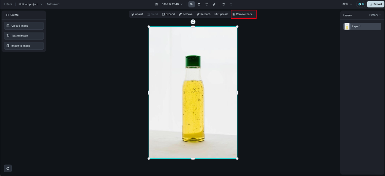 Click Remove background to make an image have a transparent background