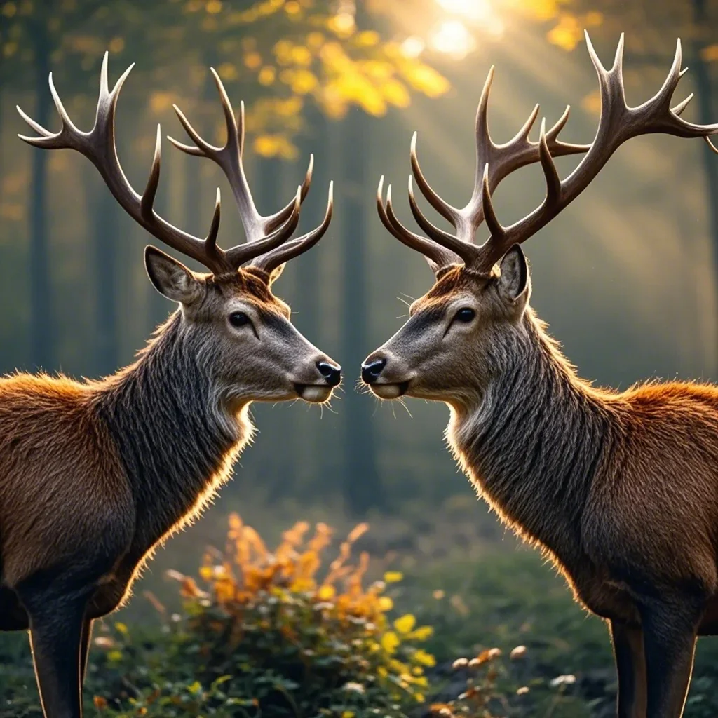 Deers in a forest 