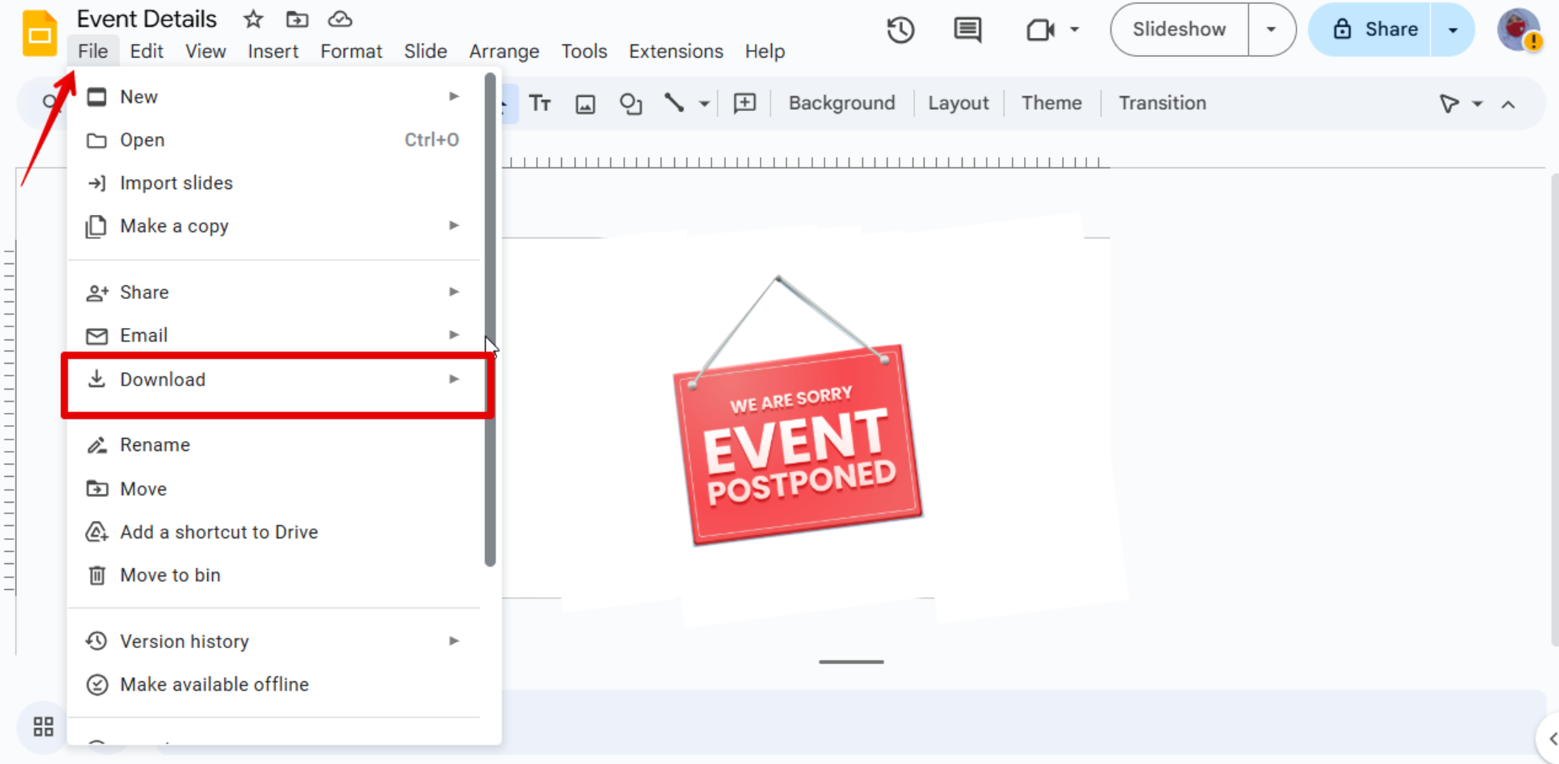 exporting image from Google Slide after removing background