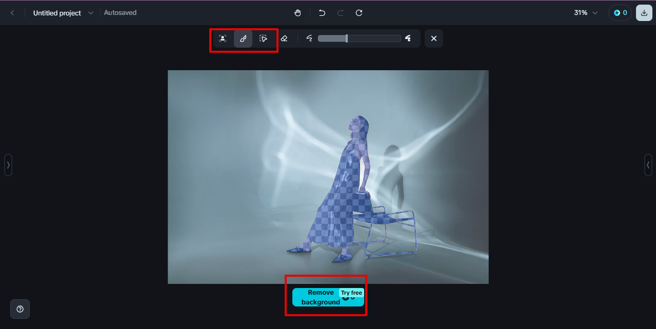 removing image background in Dreamina