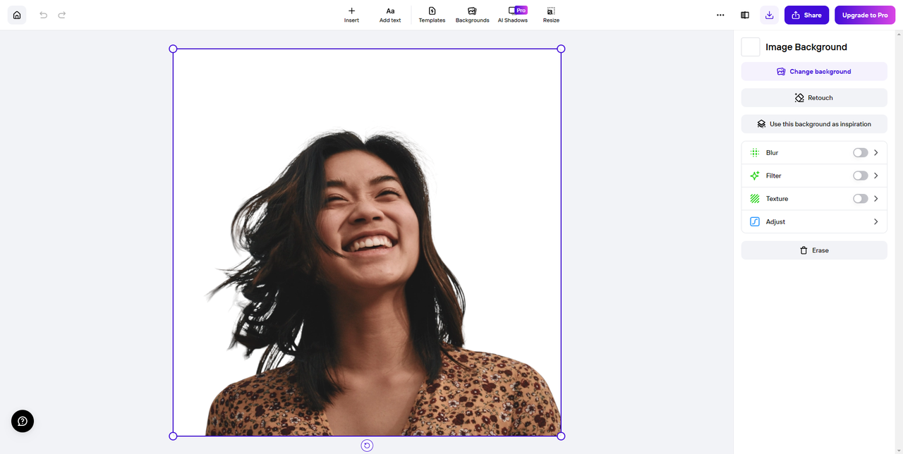 Edit your image with white background