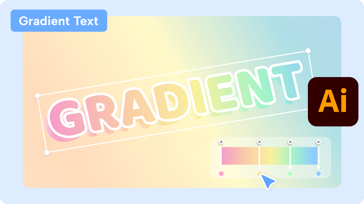 gradient text Illustrator