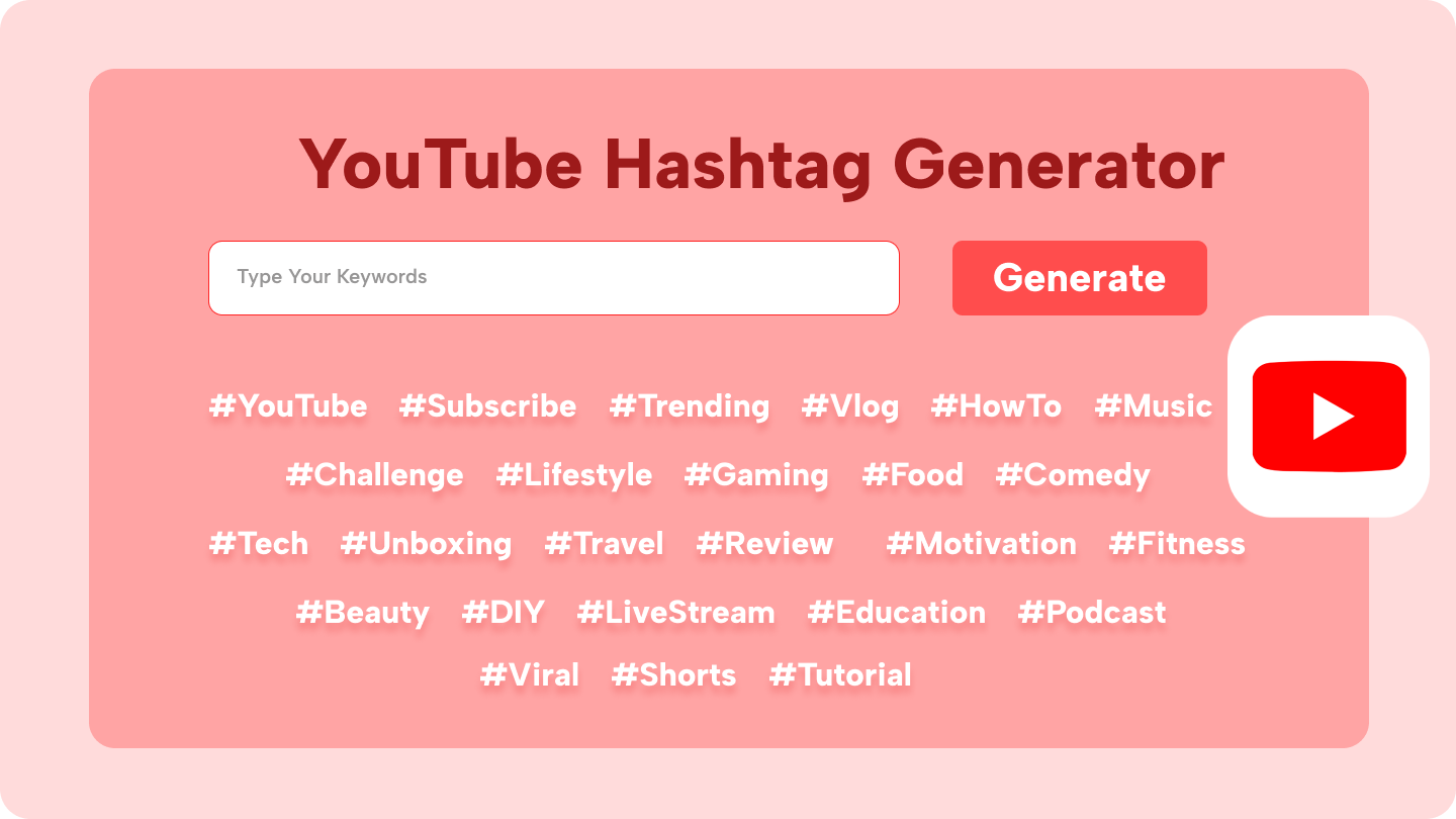 YouTube hashtag generator