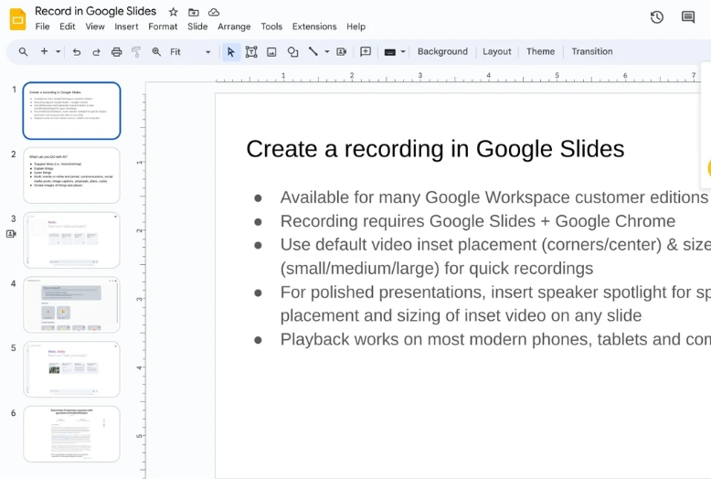 Open and present in Google Slides