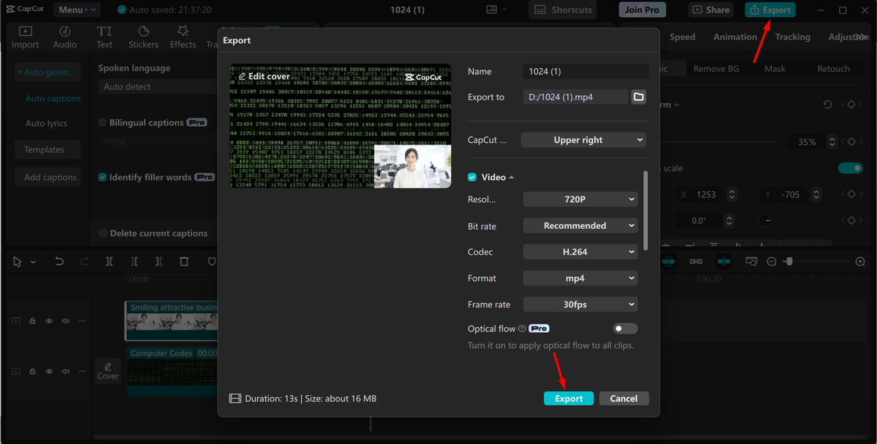 Exporting high-quality video from the CapCut desktop video editor