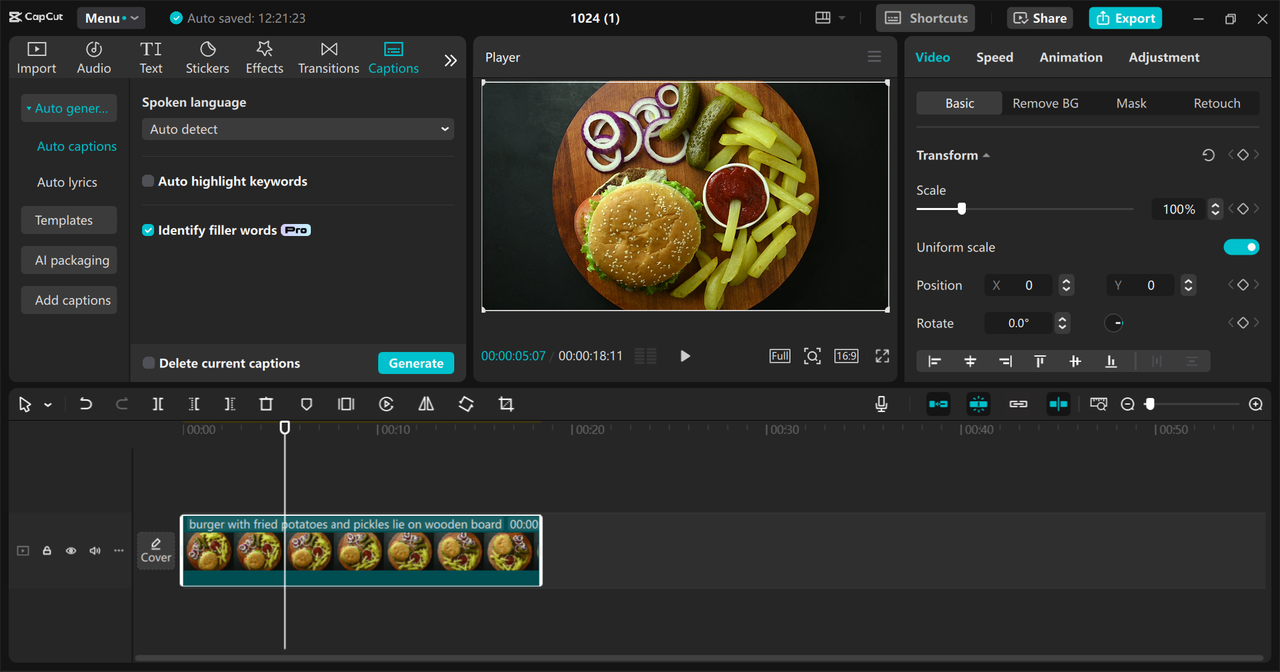 Editing interface of CapCut desktop video editor - a perfect choice for enhancing screen recordings