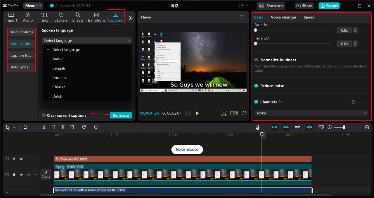 Transforming a screen recording with advanced tools in the CapCut desktop video editor