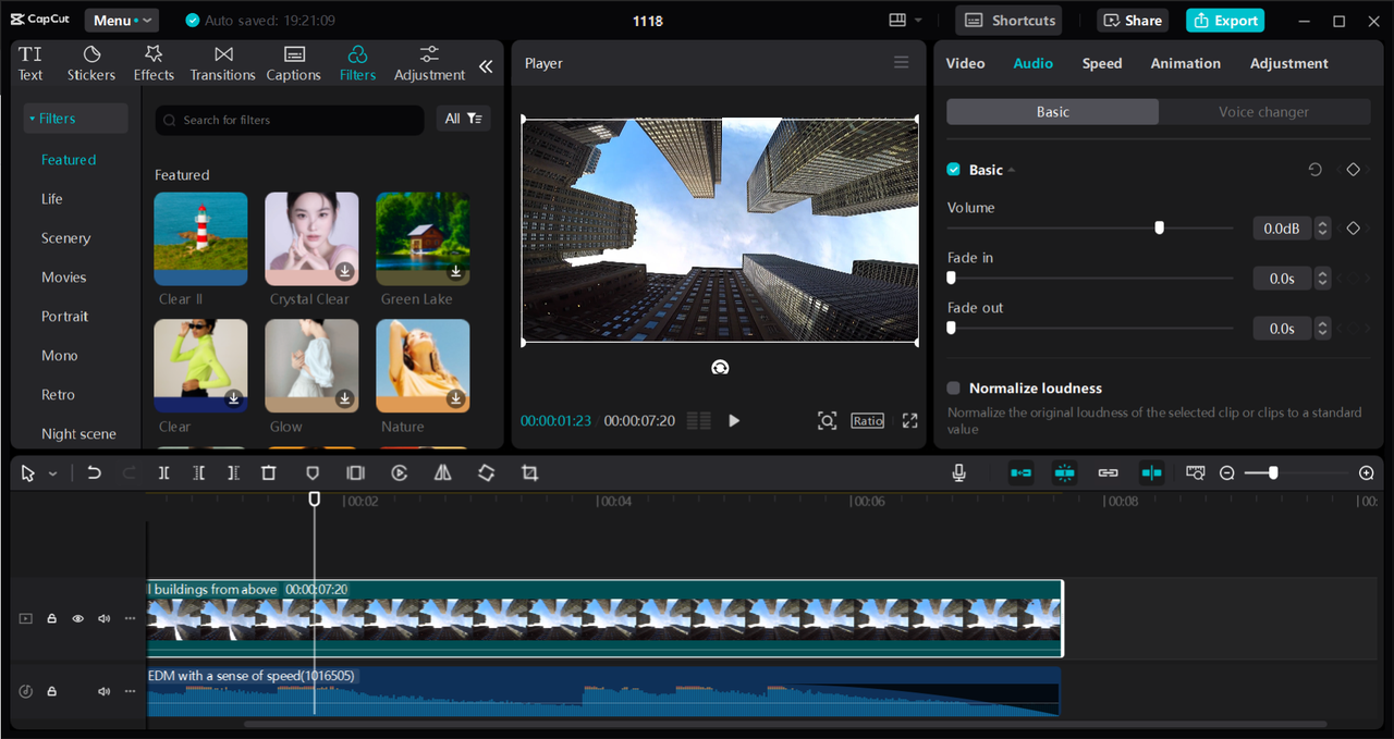 Interface of the CapCut desktop video editor - the best free picture generator for PC