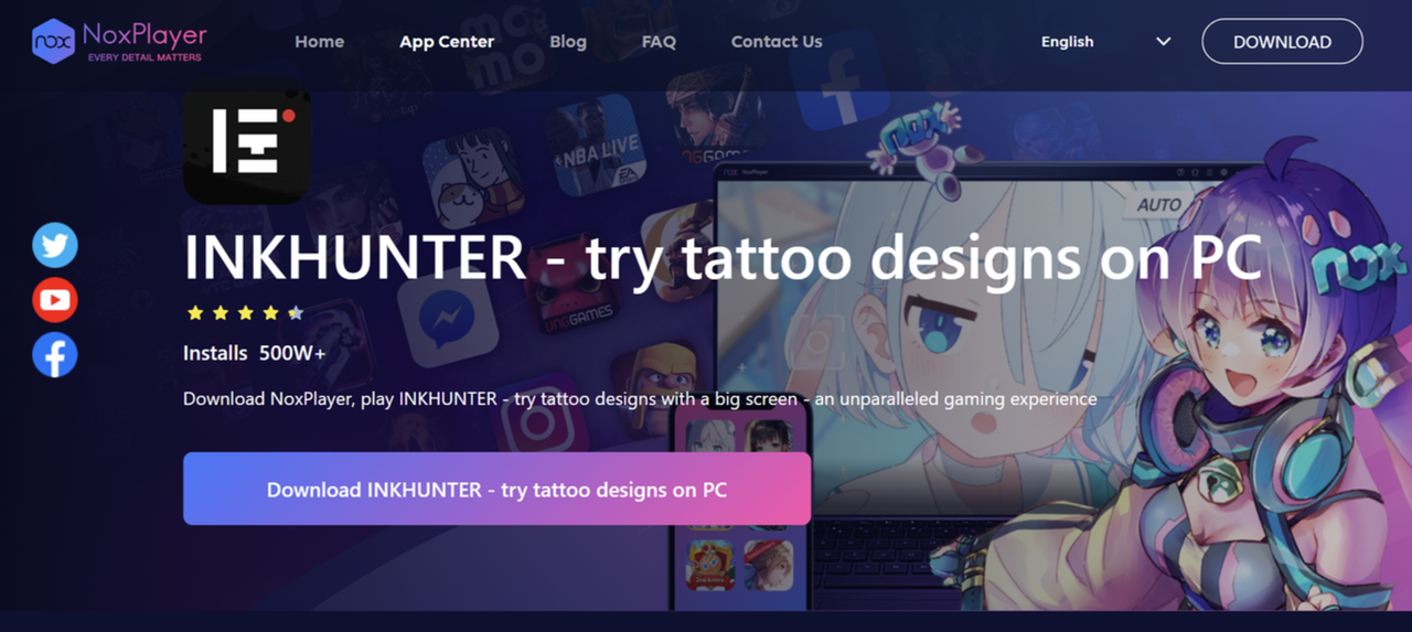 Interface of InkHunter - the best tattoo AI generator 