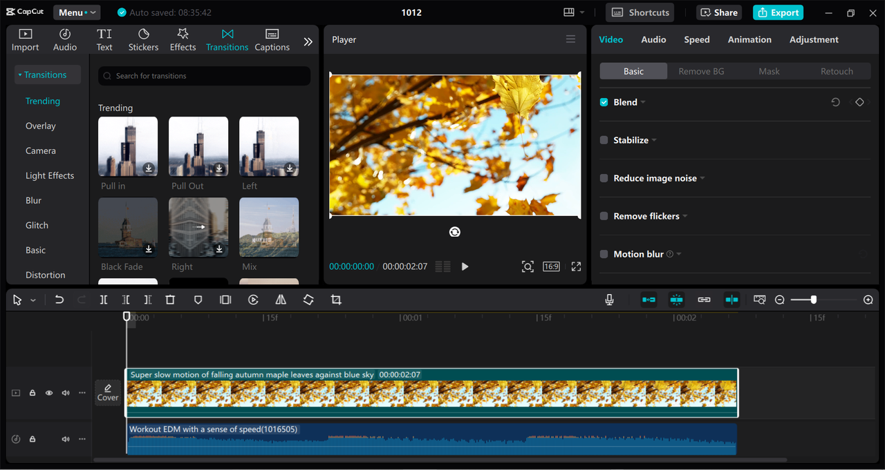  Interface of the CapCut desktop video editor - an easy way to add vignette effects to videos on PC