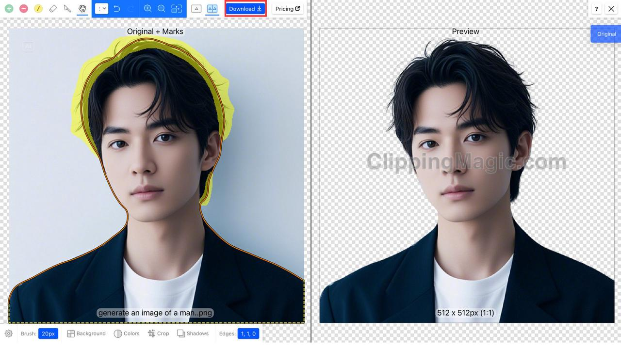 Preview and save final result