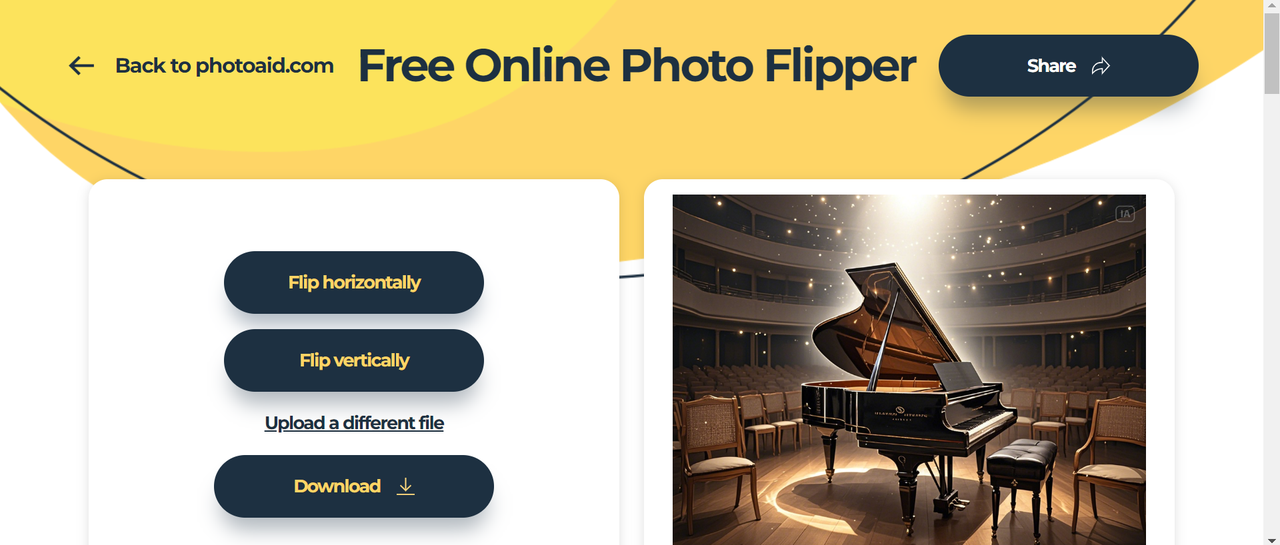 PhotoAiD picture flipper online