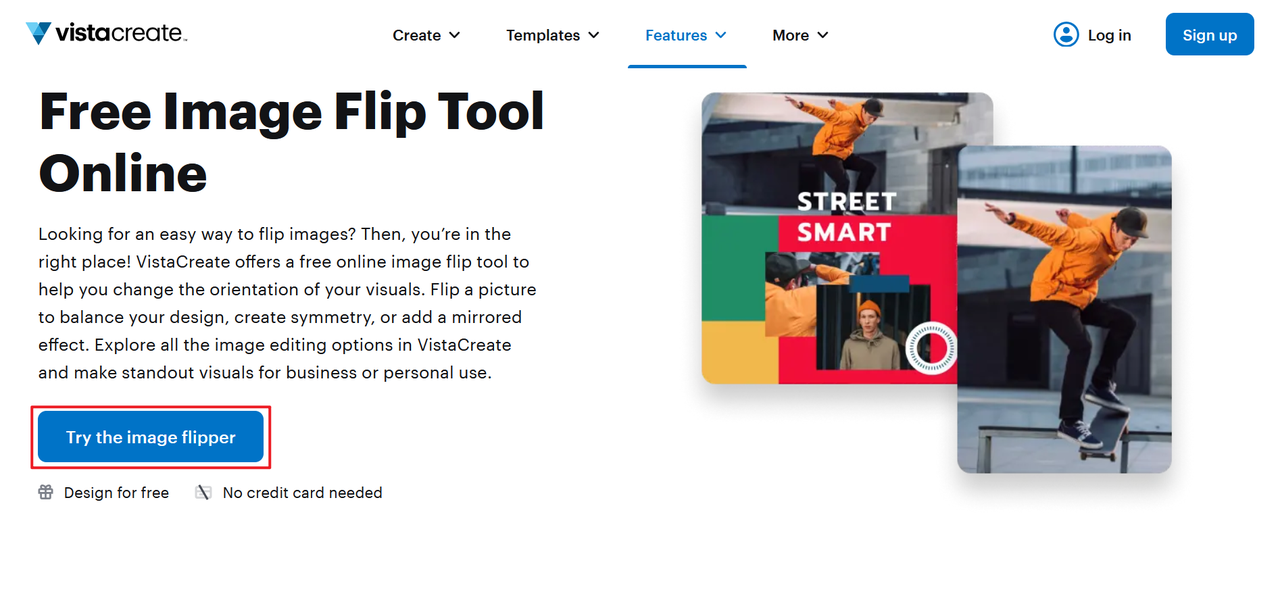 Click on "Try the image flipper" 