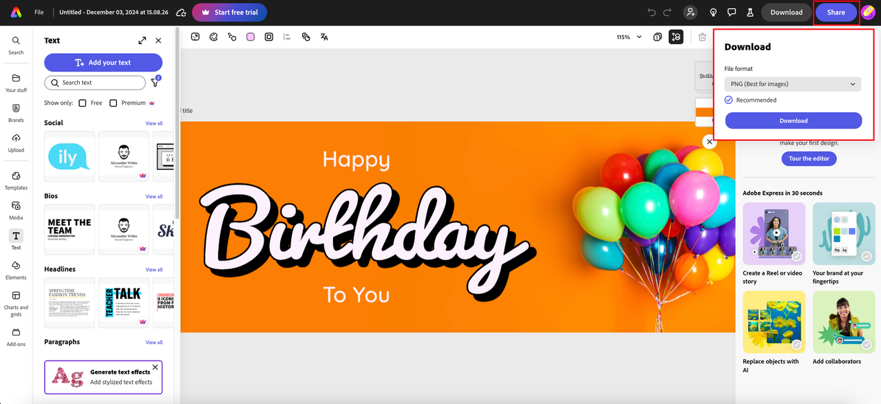 Download your birthday banner photo