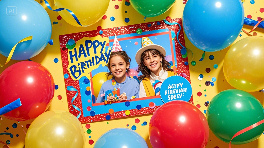 Photo-based birthday banner design background