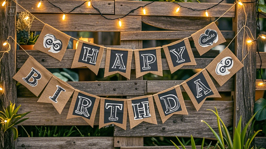 Rustic happy birthday banner background design