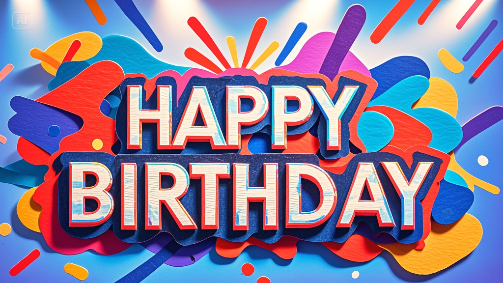 Typography-focused birthday banner background