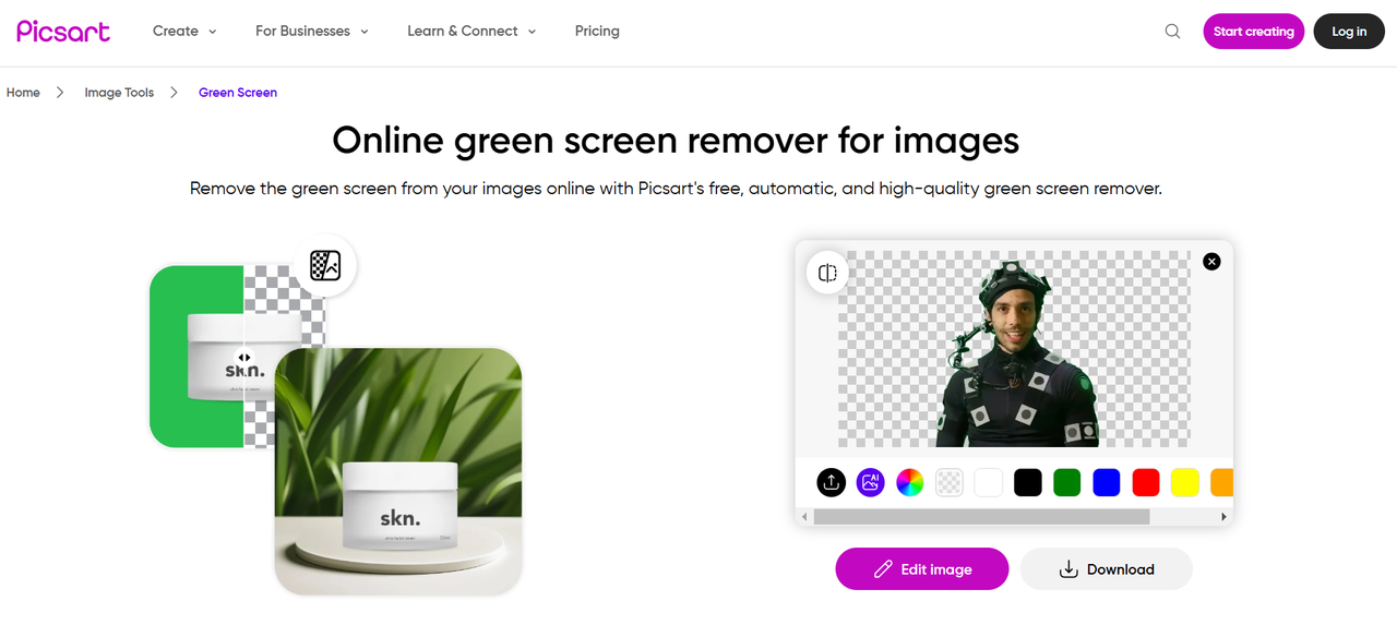 Green screen picture editor free