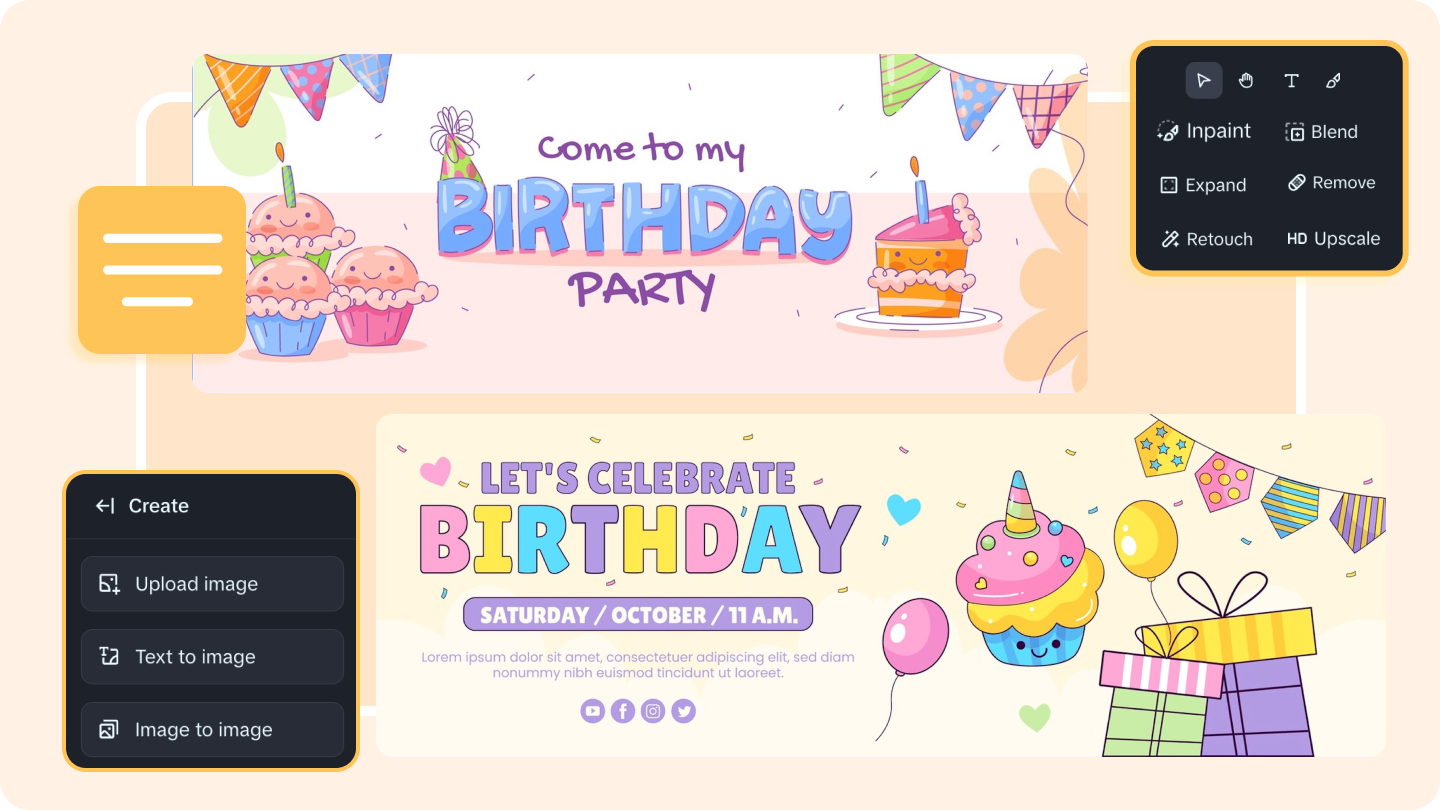 background birthday banner design