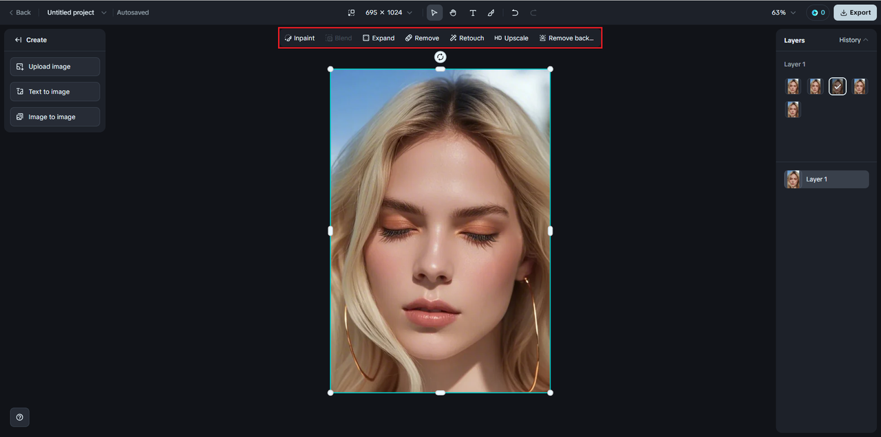 Enhance your visual with other AI-powered features