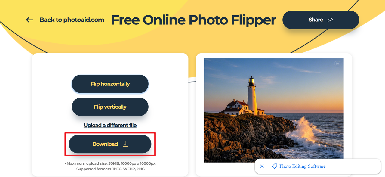 flip photo horizontally online