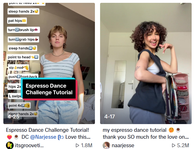 Espresso TikTok dance challenge 