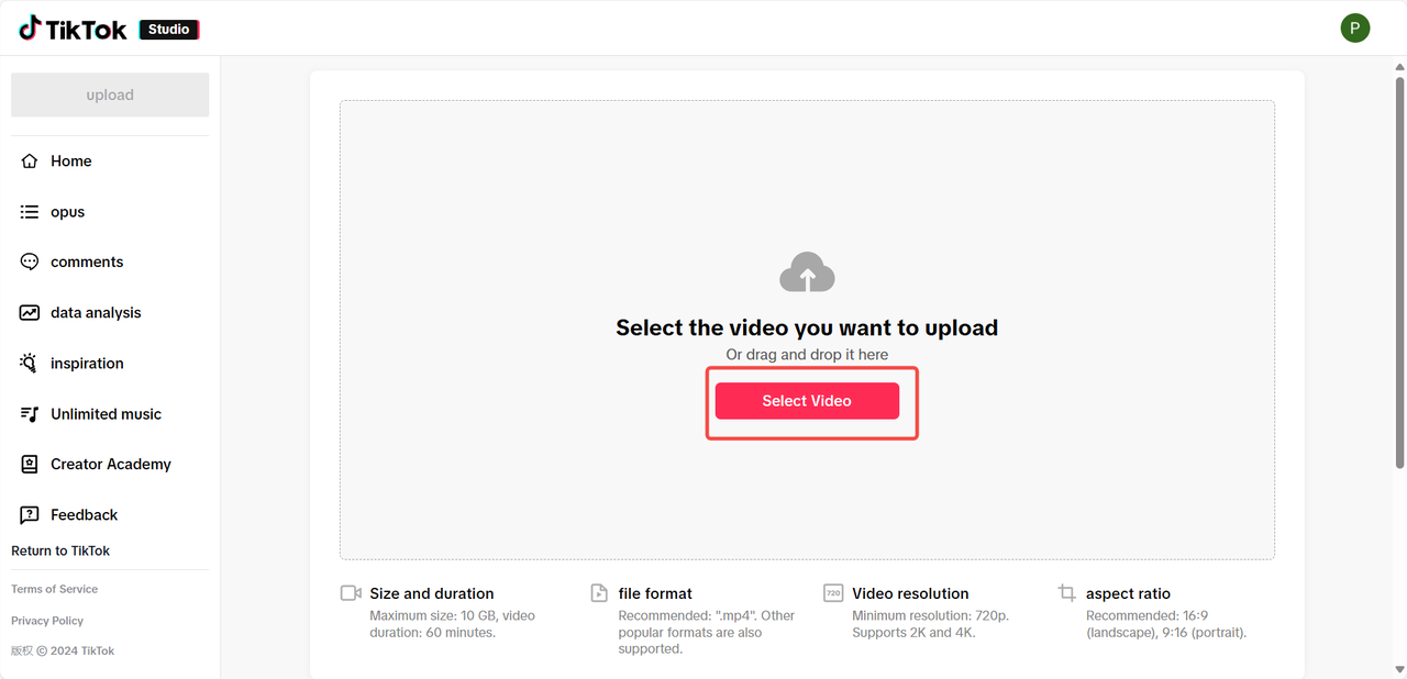 Upload your video 