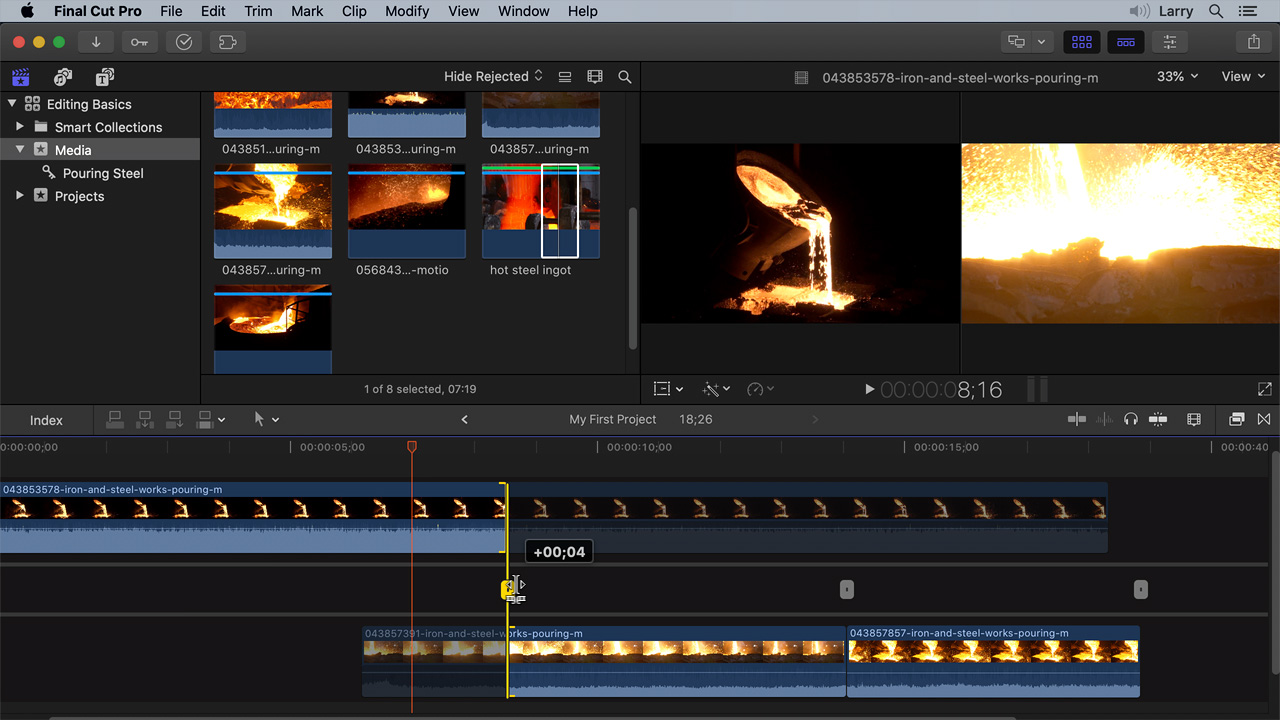 Interface of Final Cut Pro - the ideal Mac video trimmer