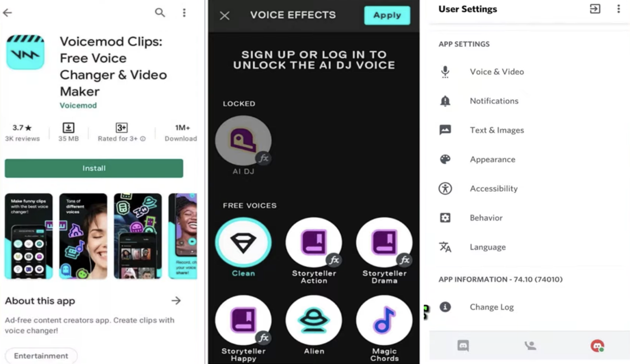 Image showing how to use Voicemod on Discord mobile