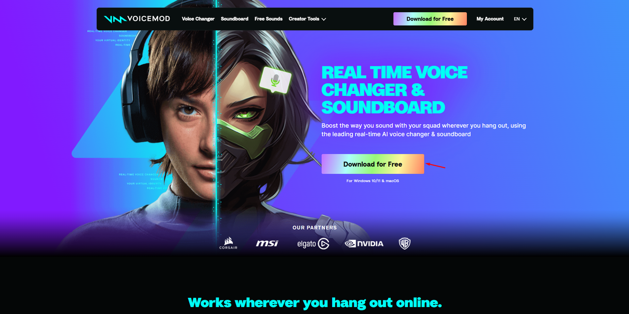 Downloading the Voicemod Soundboard from their official website