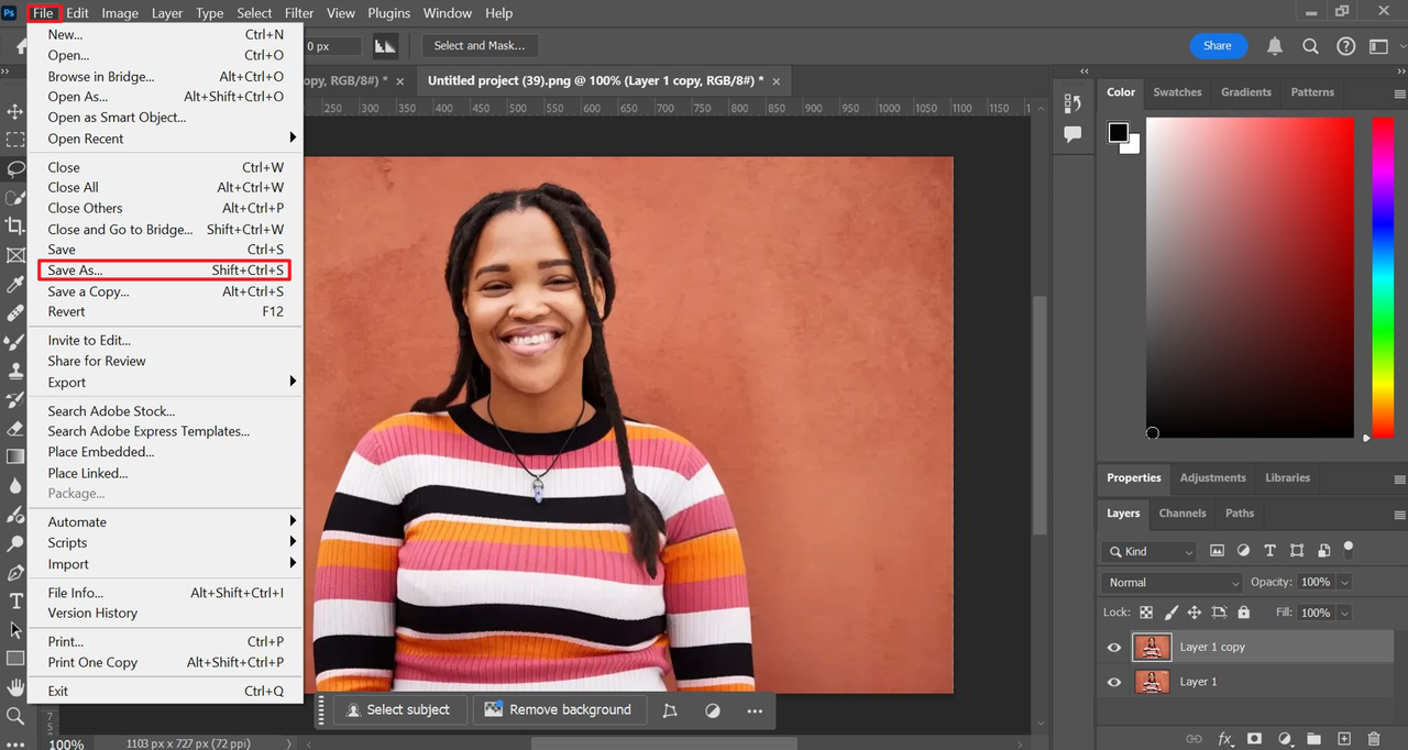 How to remove text on Photoshop and download