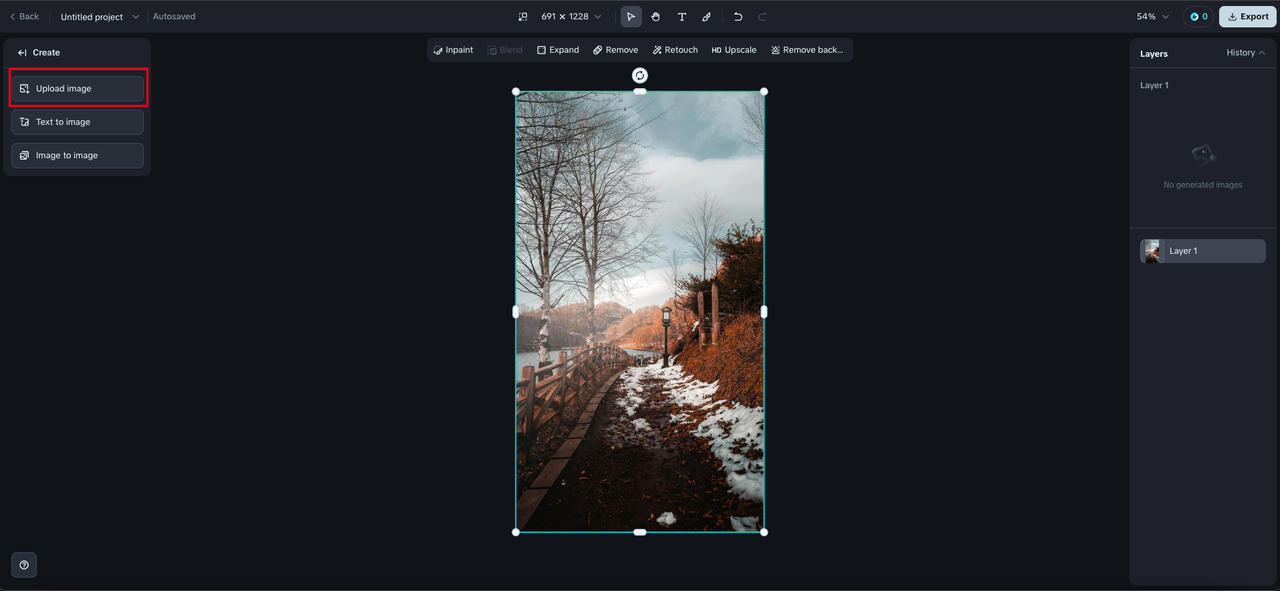 How to AI expand photos: Upload your image to expand picture with AI