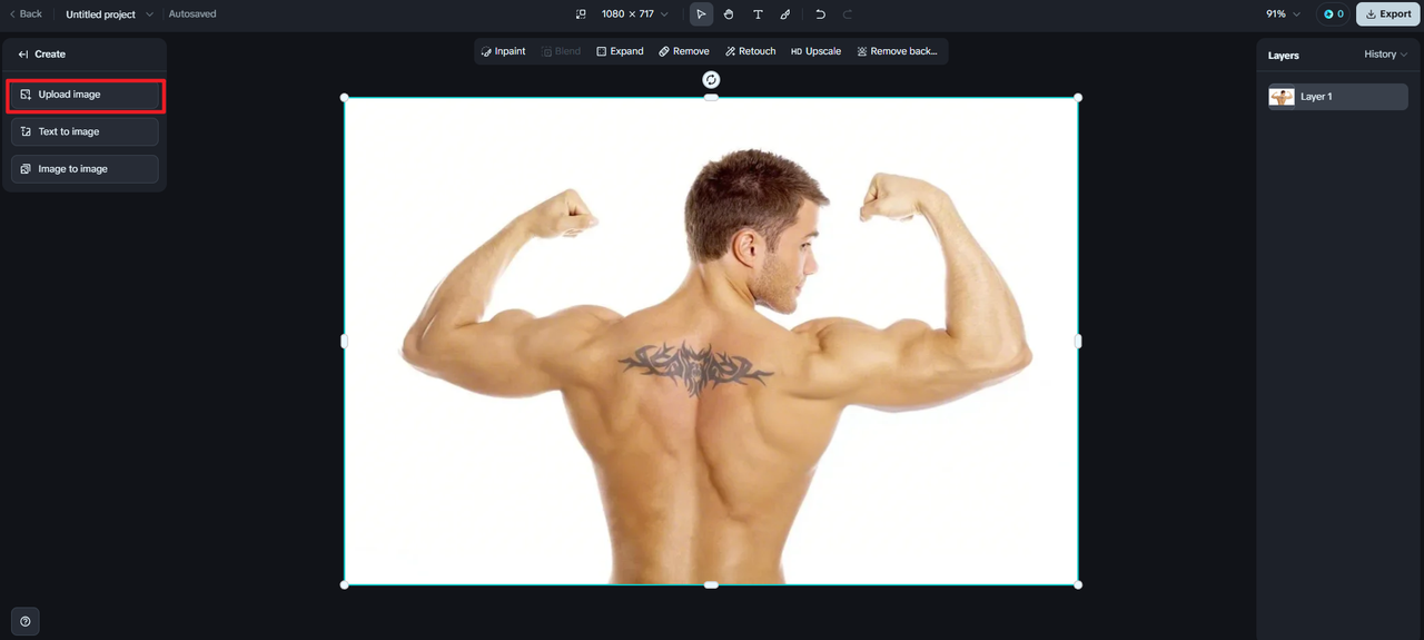 remove tattoo from photo online free with Dreamina