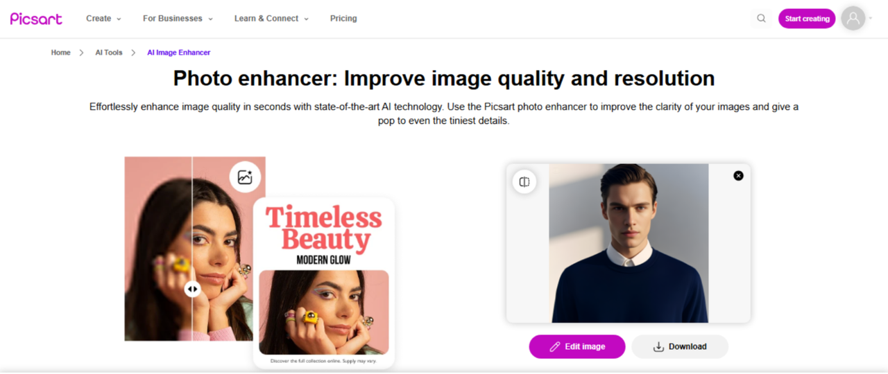 Picsart- resolution enhancer free