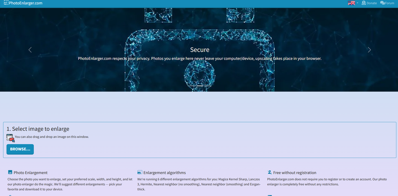 Enlarge picture size online with a single-purpose tool