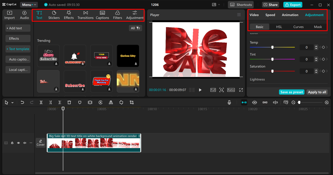 Creating impactful ads in theCapCut desktop video editor 