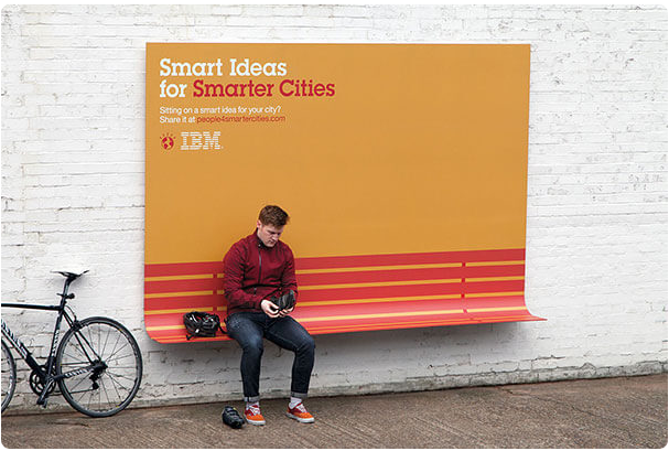 Image showing creative product advertisement by IBM for bus stop