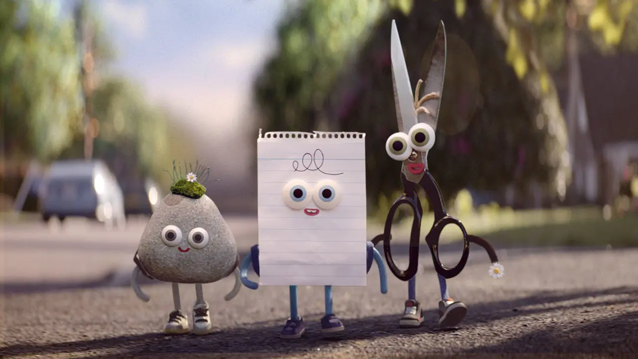 Image showing Animated rock, paper, and scissors ad - one of the greatest adverts of all time