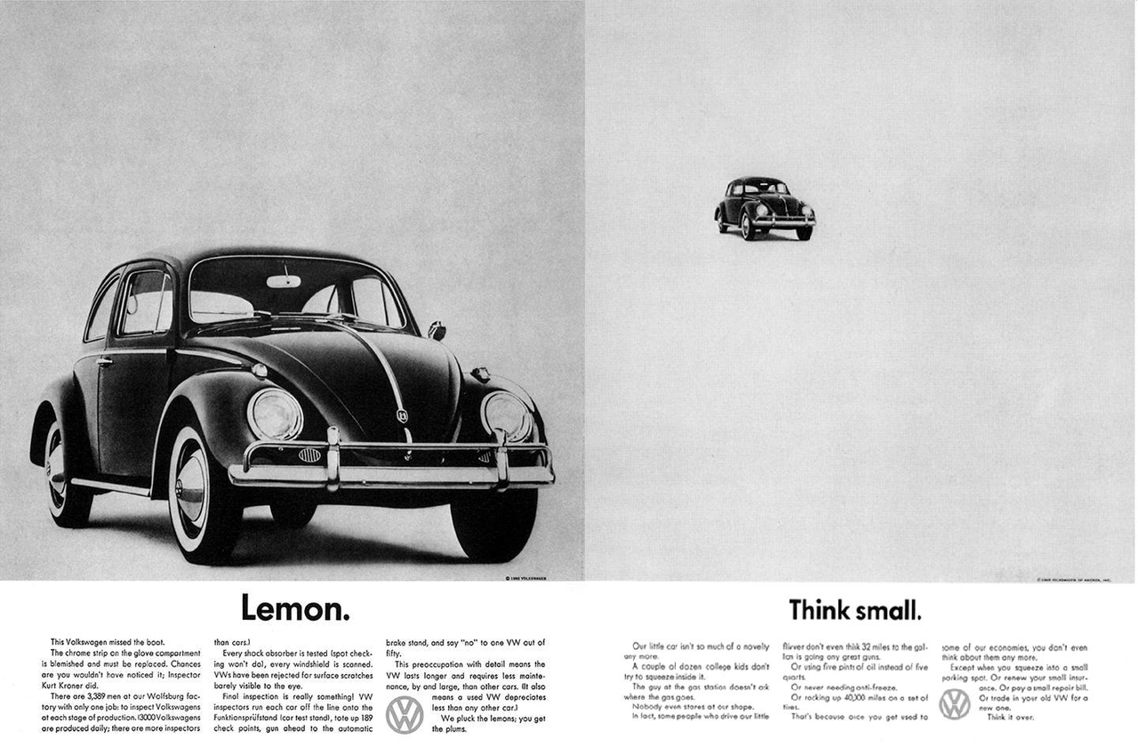 Image showing a written advertisement example of Volkswagen