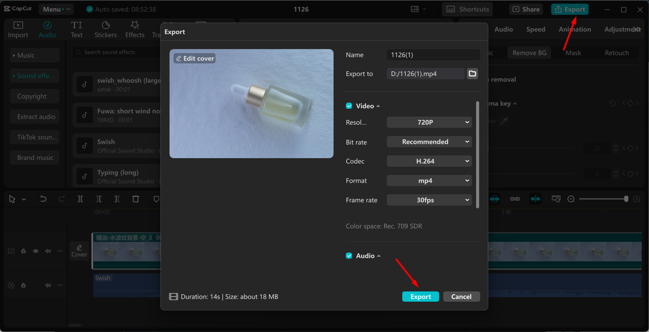 Exporting high-quality video from the CapCut desktop video editor