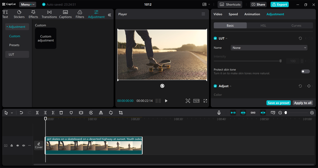 Interface of the CapCut desktop video editor - an easy way to enhance product advertisements