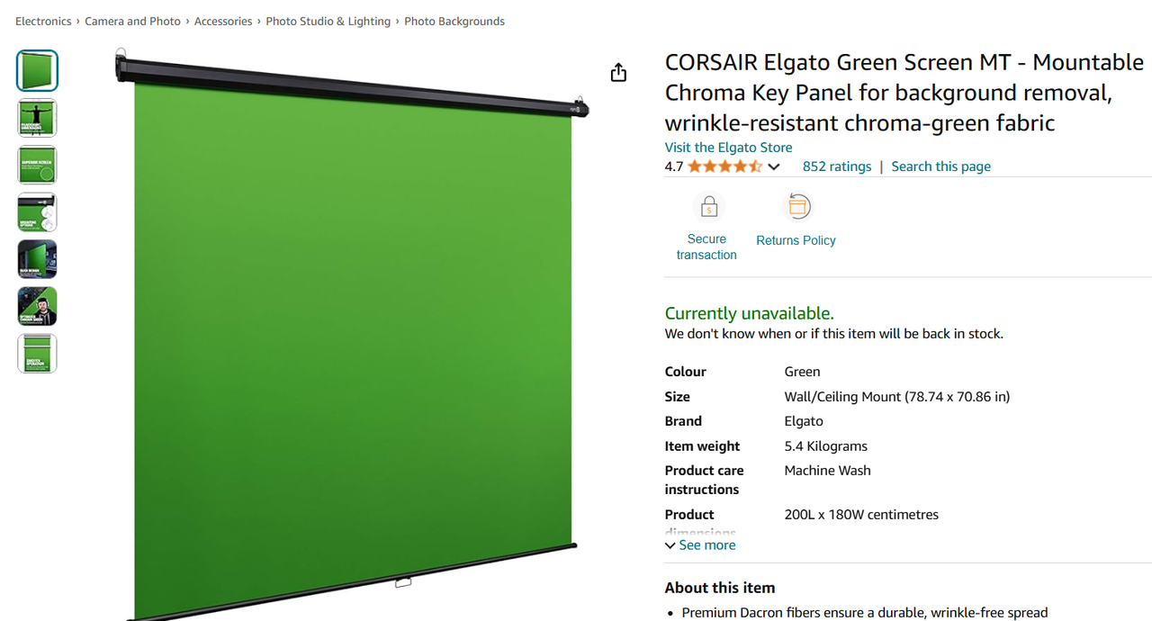 Elgato Green Screen MT