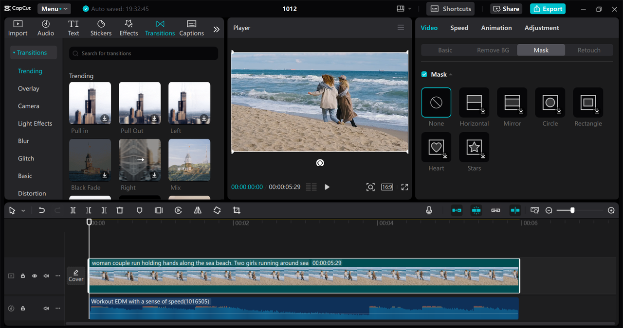 Interface of the CapCut desktop video editor - the best deep voice changer for PC