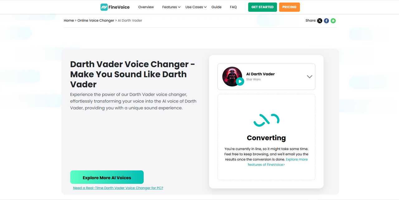 Showing how to use the Fineshare Vader voice changer